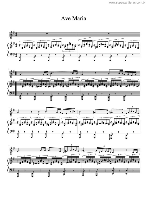 Partitura da música Ave Maria v.328