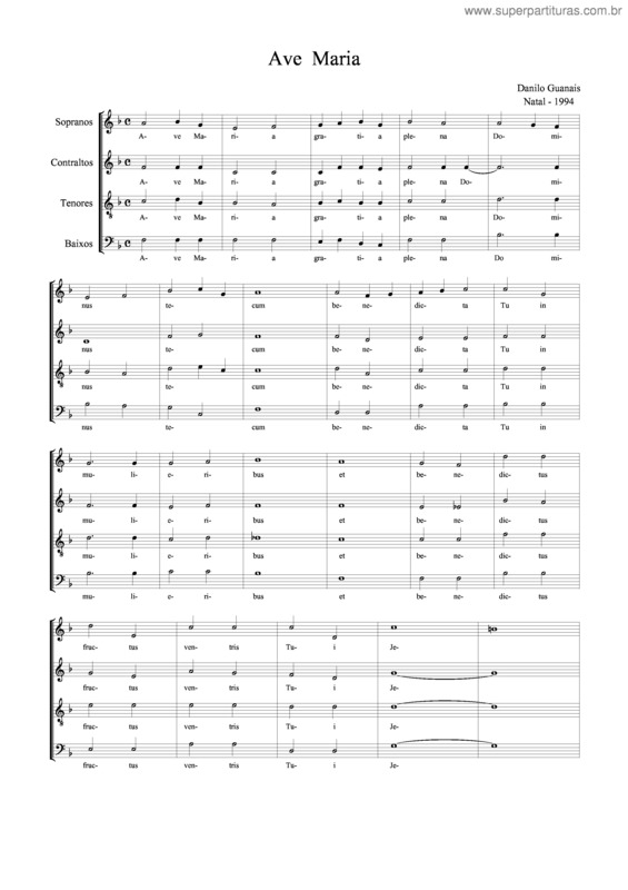 Partitura da música Ave Maria v.33