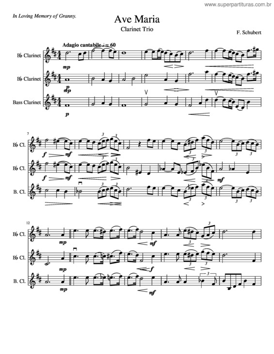 Partitura da música Ave Maria v.330