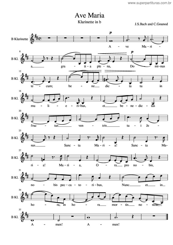 Partitura da música Ave Maria v.333