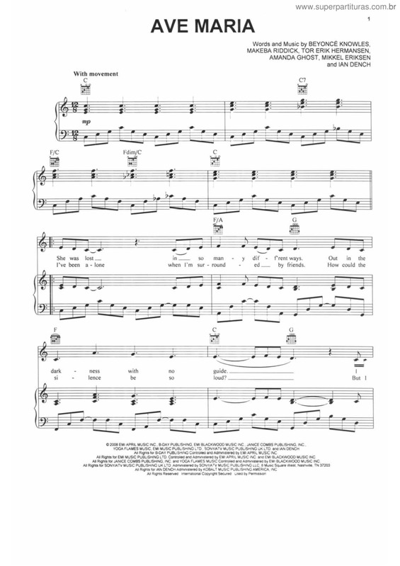 Partitura da música Ave Maria v.34