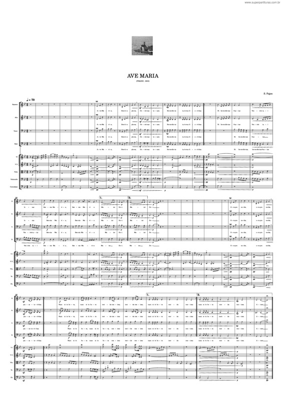 Partitura da música Ave Maria v.342