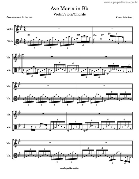 Partitura da música Ave Maria v.343