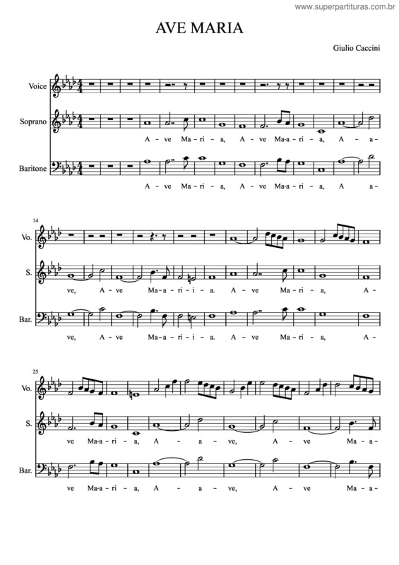 Partitura da música Ave Maria v.349