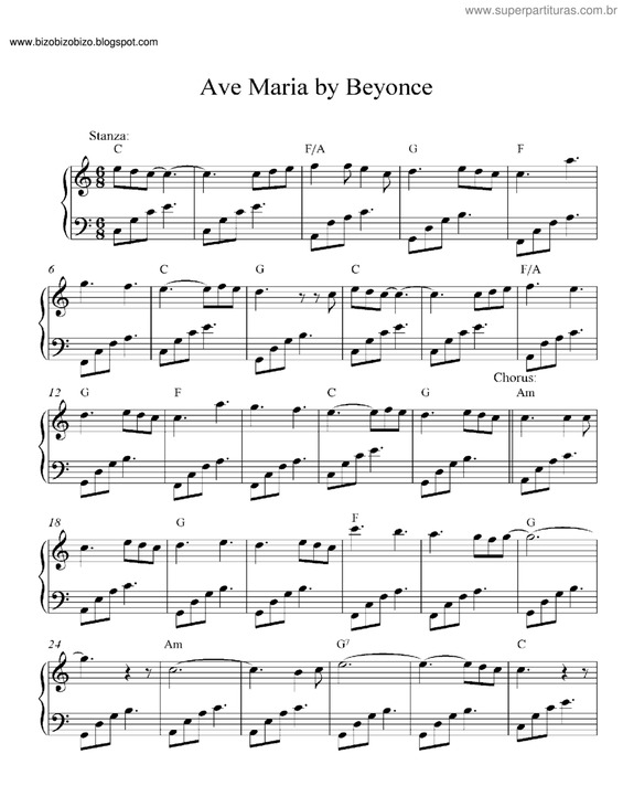 Partitura da música Ave Maria v.35