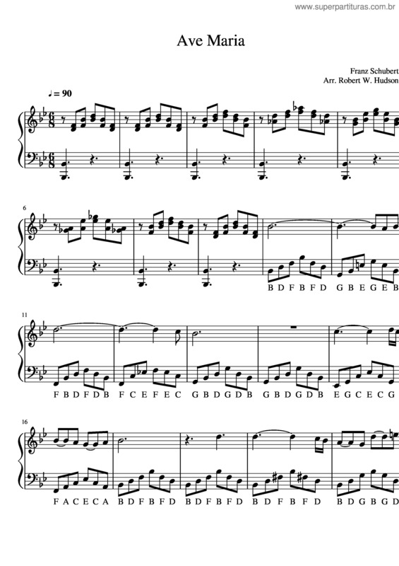 Partitura da música Ave Maria v.350