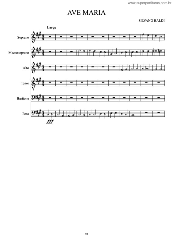 Partitura da música Ave Maria v.351