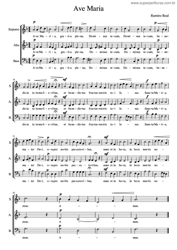 Partitura da música Ave Maria v.353