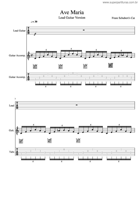 Partitura da música Ave Maria v.355