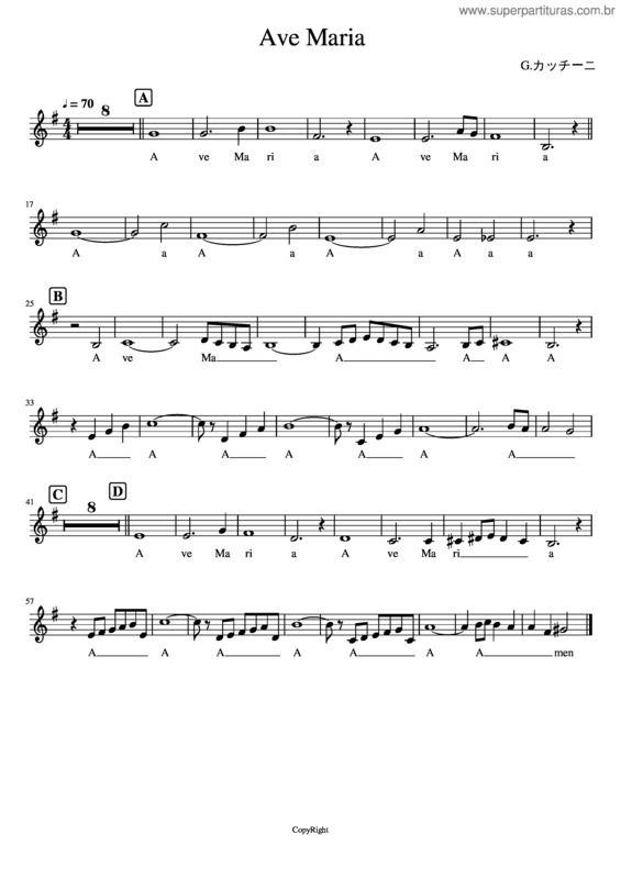 Partitura da música Ave Maria v.357