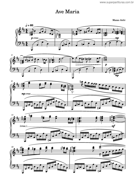 Partitura da música Ave Maria v.359