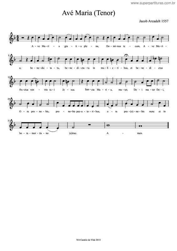 Partitura da música Avé Maria v.360