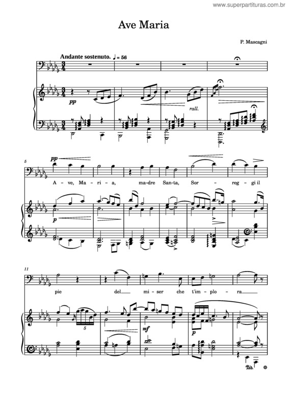 Partitura da música Ave Maria v.361
