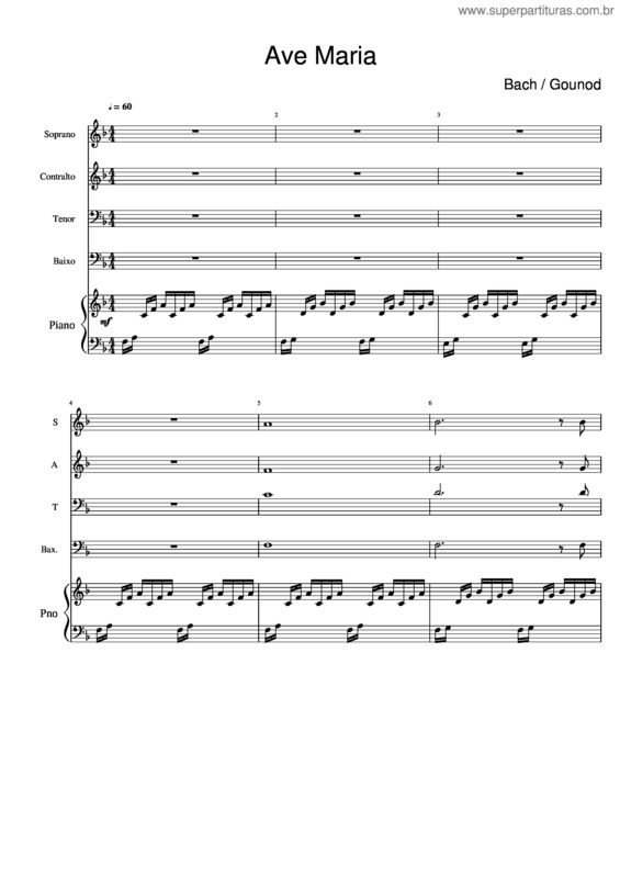 Partitura da música Ave Maria v.362