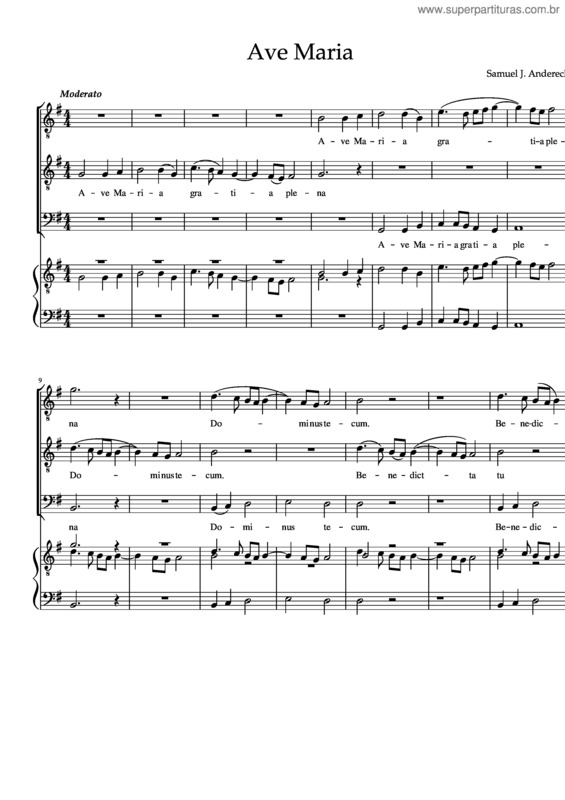Partitura da música Ave Maria v.363