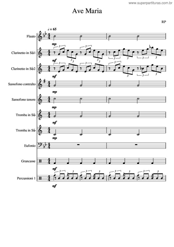 Partitura da música Ave Maria v.364