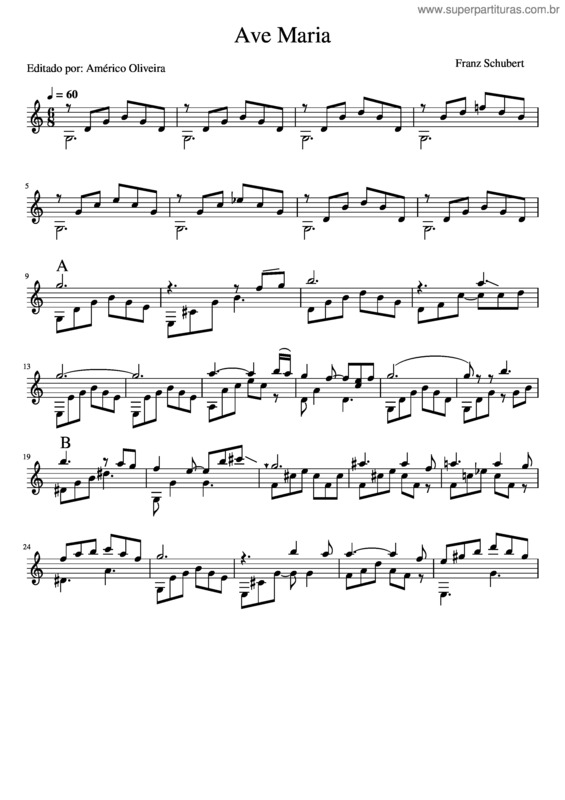 Partitura da música Ave Maria v.366