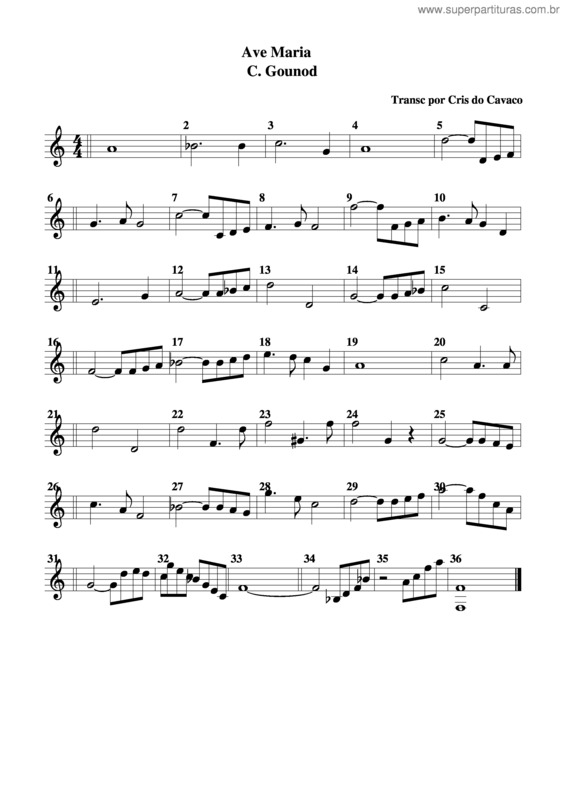 Partitura da música Ave Maria v.37