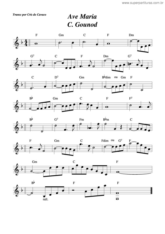 Partitura da música Ave Maria v.38