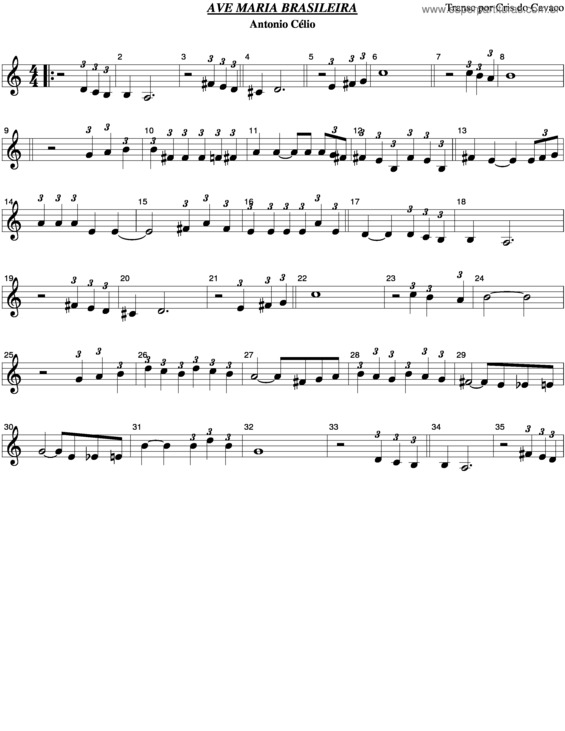 Partitura da música Ave Maria v.39