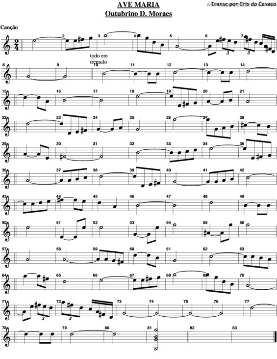 Partitura da música Ave Maria v.40