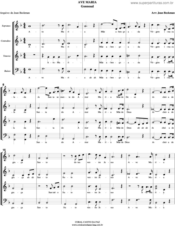 Partitura da música Ave Maria v.44