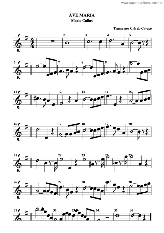 Partitura da música Ave Maria v.47