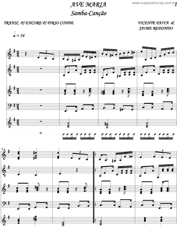 Partitura da música Ave Maria v.53