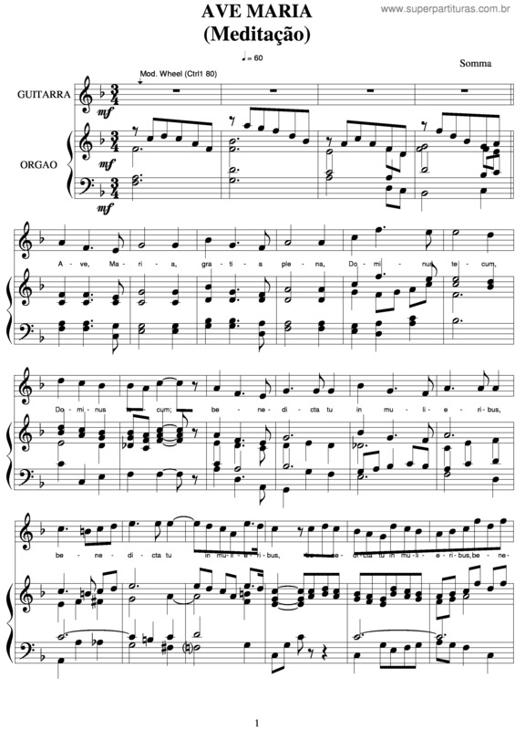 Partitura da música Ave Maria v.54