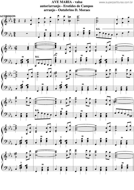 Partitura da música Ave Maria v.56