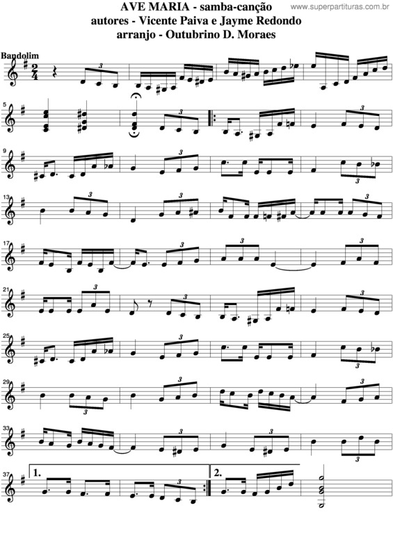 Partitura da música Ave Maria v.57