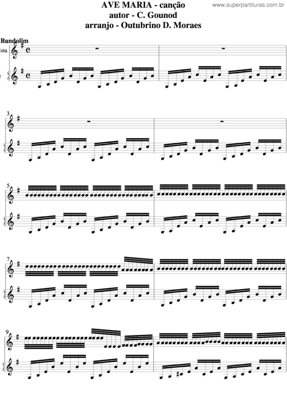 Partitura da música Ave Maria v.58