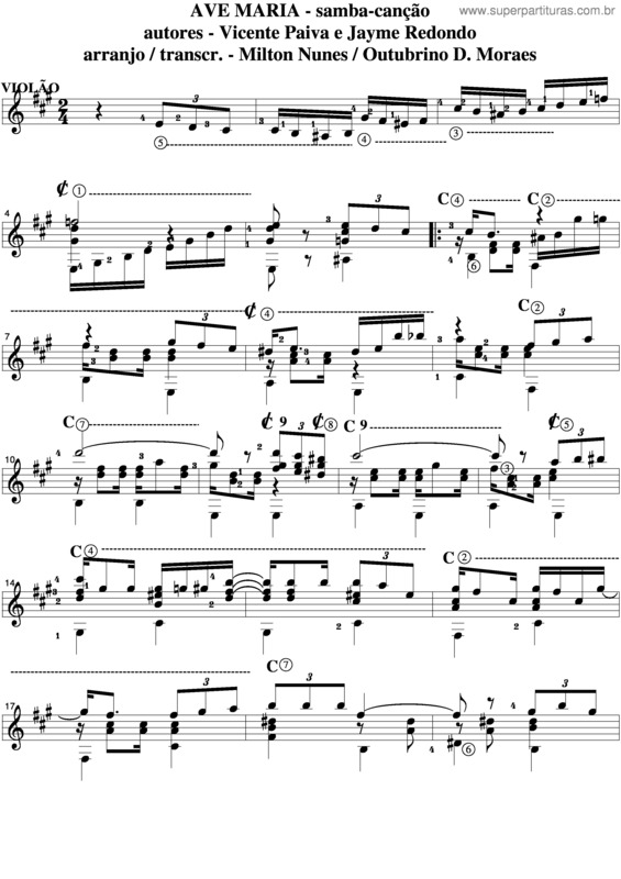 Partitura da música Ave Maria v.65
