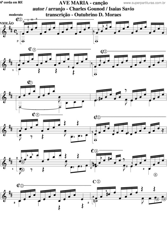 Partitura da música Ave Maria v.66