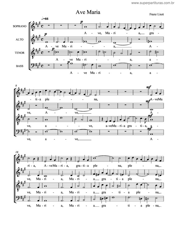 Partitura da música Ave Maria v.70