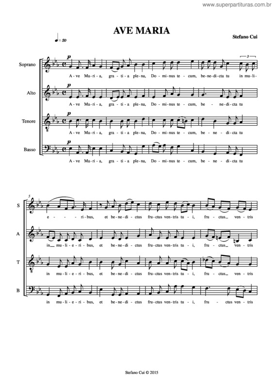 Partitura da música Ave Maria v.73