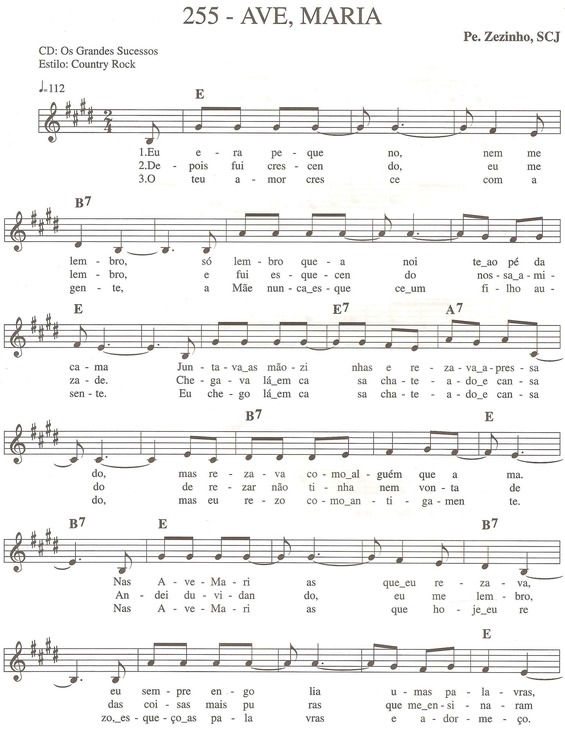 Partitura da música Ave Maria v.74