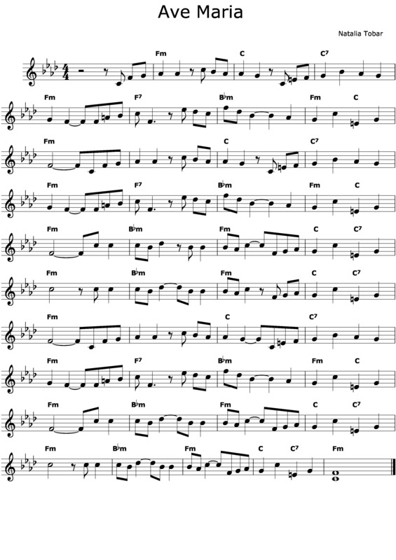 Partitura da música Ave Maria v.76