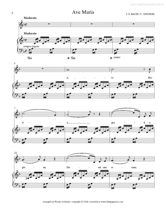 Partitura da música Ave Maria v.8