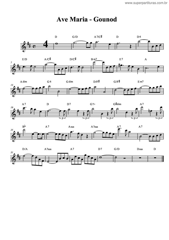 Partitura da música Ave Maria v.85