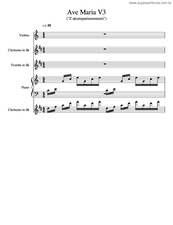 Partitura da música Ave Maria V3