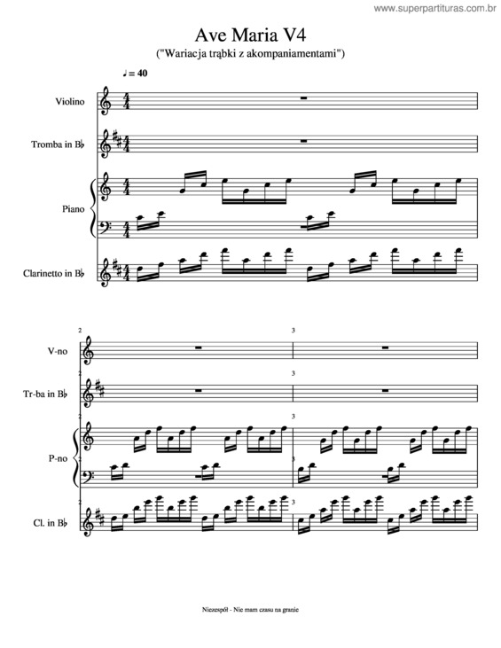 Partitura da música Ave Maria V4