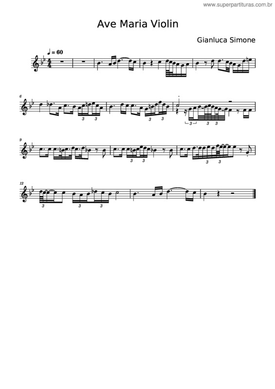 Partitura da música Ave María Violin