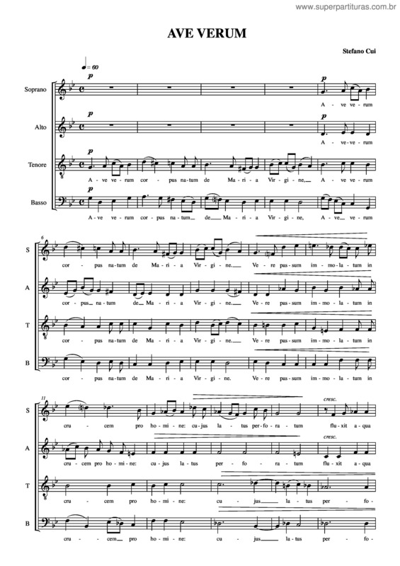 Partitura da música Ave Verum v.2