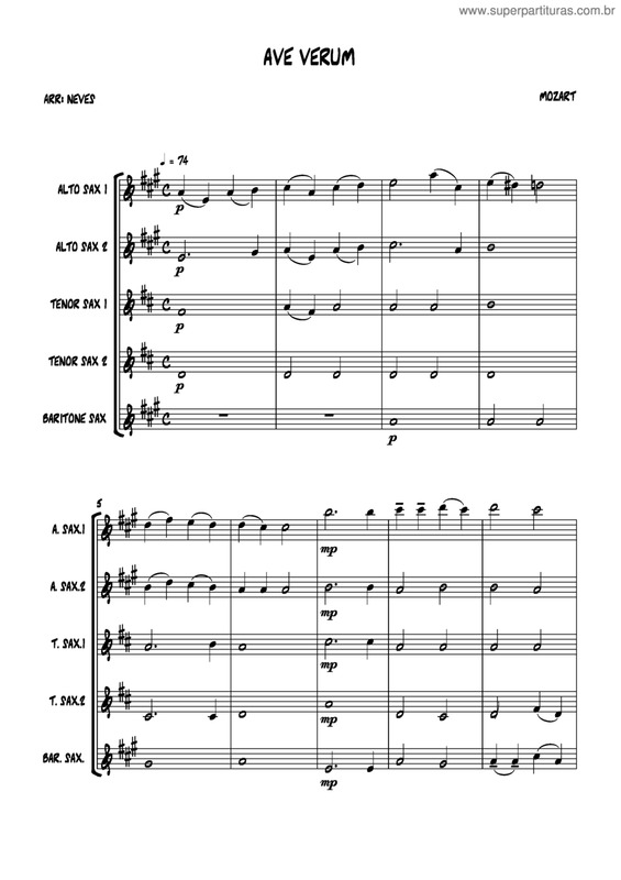 Partitura da música Ave Verum v.3