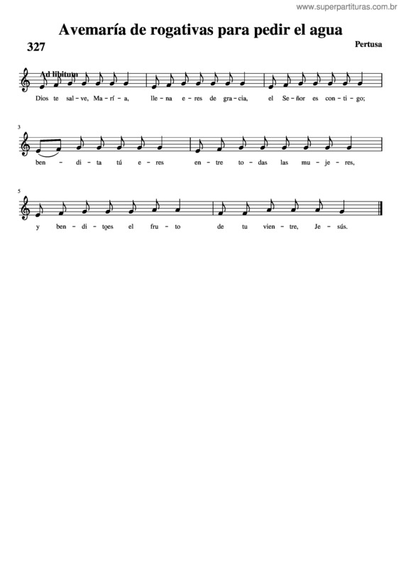 Partitura da música Avemaría De Rogativas Para Pedir El Agua