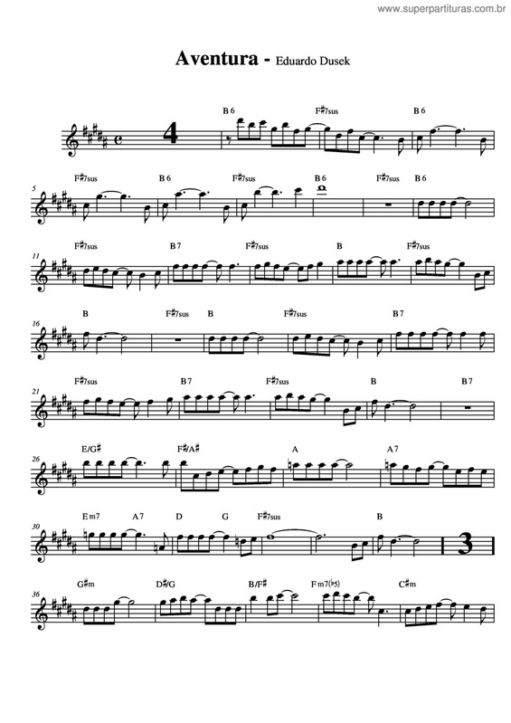 Partitura da música Aventura v.10