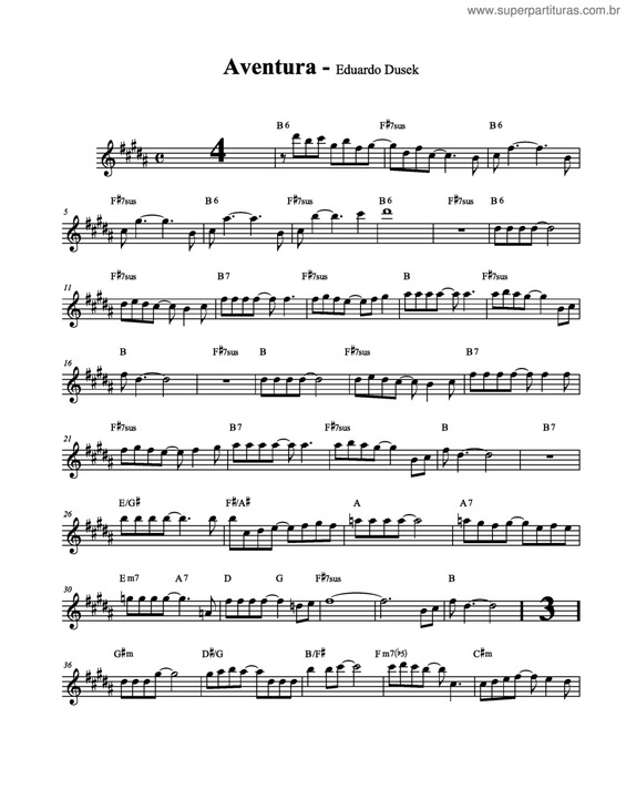 Partitura da música Aventura v.2