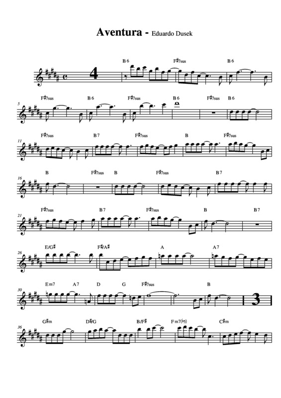 Partitura da música Aventura v.7