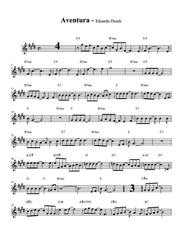 Partitura da música Aventura v.8